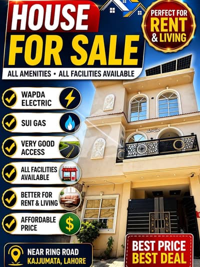 4 Marla 3-Story 5 Bed House for Sale Green Meter & Sui Gas Near DHA Prism & Gajjumata Metro 4 Marla 3-Story 5 Bed House for Sale Green Meter & Sui Gas Near DHA Prism & Gajjumata Metro