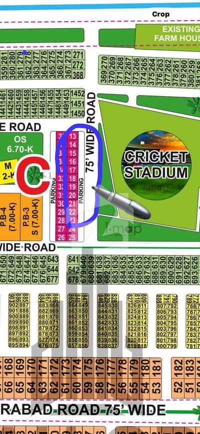 C Block 75ft Plus Facing Stadium 7 Marla Commercial For Sale Lda City Lahore
