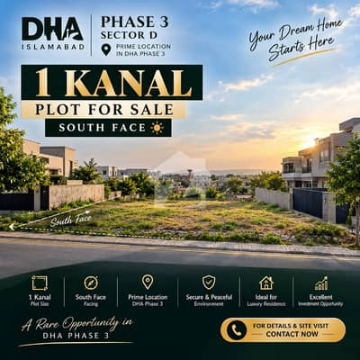 Premium 1 Kanal South-Facing Plot for Sale DHA Phase 3