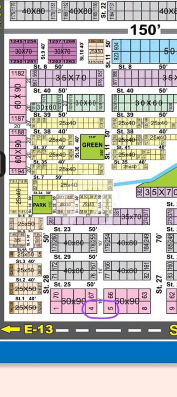 E12/1 60/90 corner plot for sale