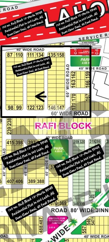 120 No. Rafi Block 10-Marla (35 By 65) Residential Plot in 220 Lakh. All Dues Clear Deal, 40 Feet Road. Best Location For Constructing Your Dream House In Bahria Town Lahore 120 No. Rafi Block 10-Marla (35 By 65) Residential Plot in 220 Lakh. All Dues Clear Deal, 40 Feet Road. Best Location For Constructing Your Dream House In Bahria Town Lahore