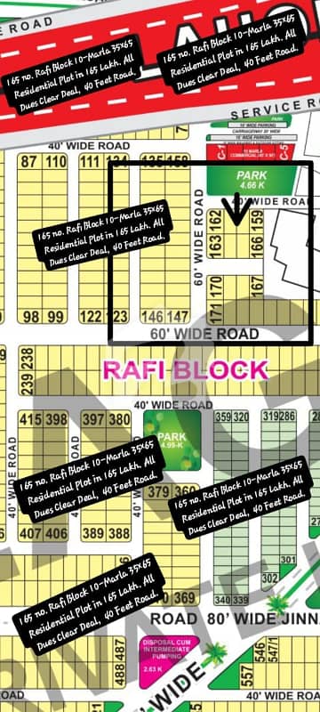 165 no. Rafi Block 10-Marla (35 by 65) Residential Plot in 165 Lakh. All Dues Clear Deal, 40 Feet Road. Gernal Category. Best Location For Constructing Your Dream House in Bahria Town Lahore. 165 no. Rafi Block 10-Marla (35 by 65) Residential Plot in 165 Lakh. All Dues Clear Deal, 40 Feet Road. Gernal Category. Best Location For Constructing Your Dream House in Bahria Town Lahore.