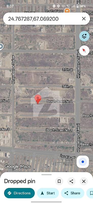 2000 YARDS PLOT FOR SALE, BEACH STREET 1 BEFORE FAISAL