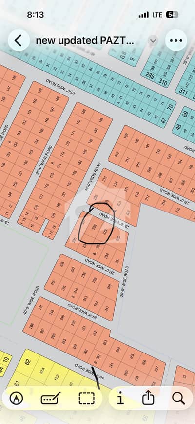 240 Yards Plot 24ft Road