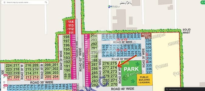 7 Marla Park Facing C Block Plot in adam housing