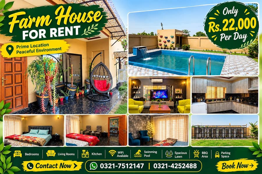 Furnished Farm House | Swimming Pool | Bedrooms | Lawn Furnished Farm House | Swimming Pool | Bedrooms | Lawn