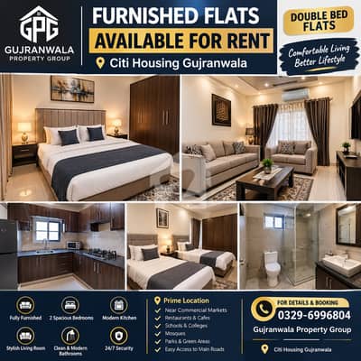 CITI HOUSING DOUBLE BED FURNISHED FLATS AVAILABLE RENT