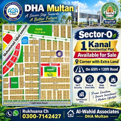Corner with extra land on 65ft + 120ft road Corner with extra land on 65ft + 120ft road
