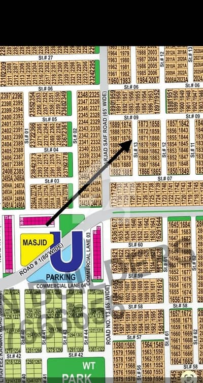 DHA Multan sector U 1 kanal residential plot near to park, Masjid and commercial.