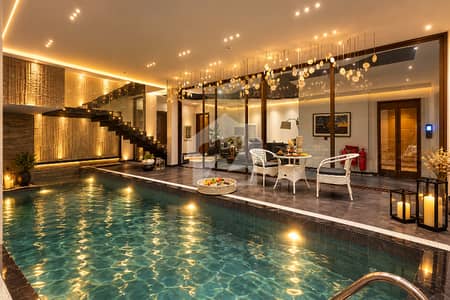 OWNER NEEDY INDOOR SWIMMING POOL 1 KANAL FULLY FURNISHED ULTRA MODERN LUXURY VILLA FOR SALE IN DHA PHASE 7 NEAR TO MCDONALDS.