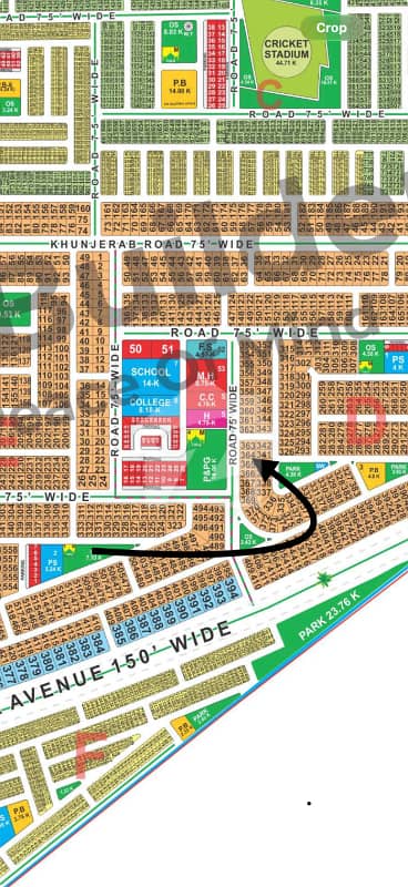 1 Kanal Park-Facing Plot on 75 Ft Road for Sale in D Block, LDA City Lahore