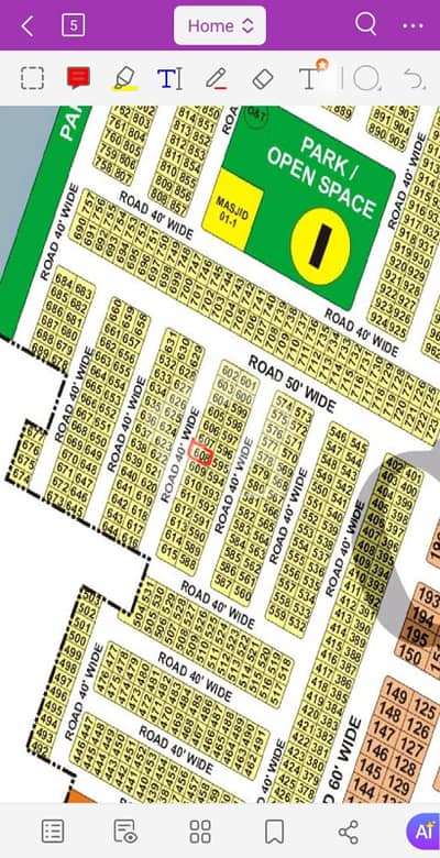 5 Marla Premium (ALL PAID) Plot Near Park & Mosque In I Block Royal Palm City, Gujranwala