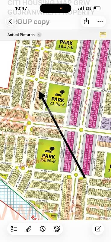 10 Marla Good location Plot for Sale in Citi Housing Gujranwala