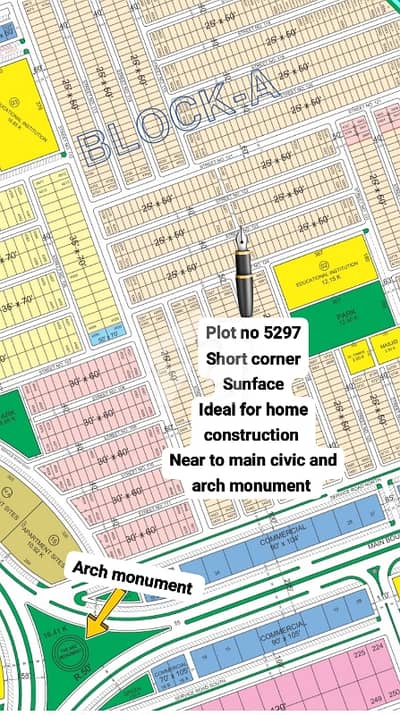 Faisal Hills Block A 25x50 corner Sunface Super Location Plot For Sale ideal for construction