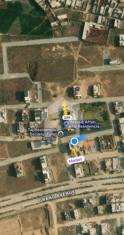 14 Marla Prime Location Plot for Sale Tulip Block, Taj Residencia