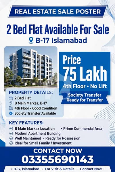 Investor Rate 2 Bed Flat Available For Sale In B Main Markaz Multi Garden B17