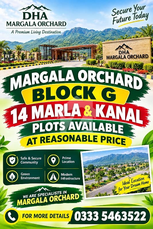 مارگلہ آرچرڈ اسلام آباد میں 14 مرلہ رہائشی پلاٹ 1.85 کروڑ میں برائے فروخت۔ مارگلہ آرچرڈ اسلام آباد میں 14 مرلہ رہائشی پلاٹ 1.85 کروڑ میں برائے فروخت۔