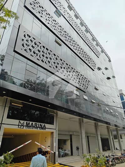 1116 Sq Ft Corporate Office In Marina Exective Tower At Mohammad Ali Society With Car Parking