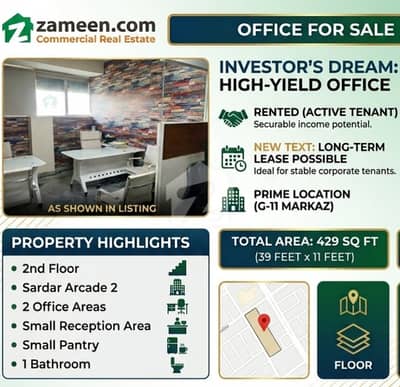 Prime Rented Commercial Office for Sale G-11 Markaz, Islamabad