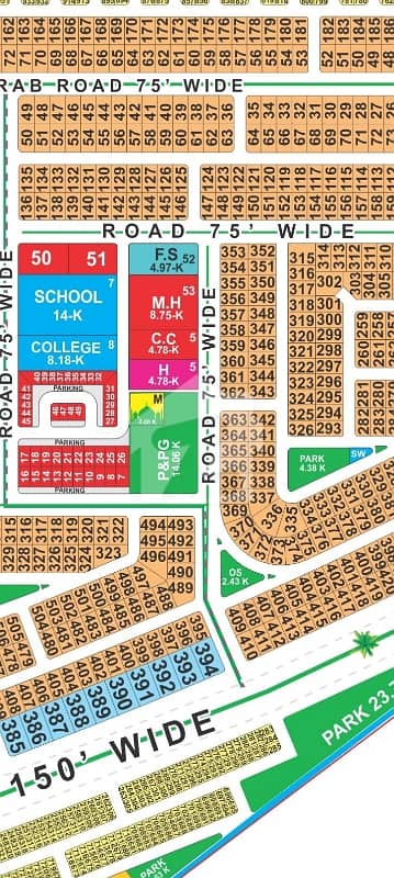 LDA city Lahore D block one kanal facing park on 75 ft road demand on ground carpeted road possession available ready to construction plot