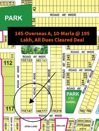 10 Marla Plot For Sale in Overseas-A, Bahria Town, Lahore
