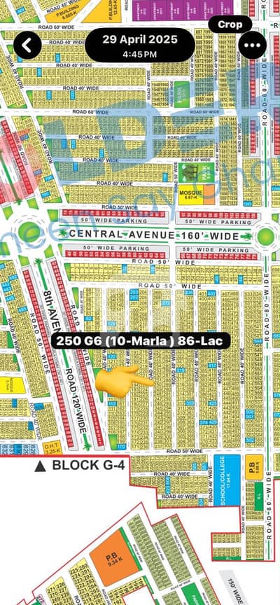 Plot No # 250 G6 block Bahria Orchard Lahore