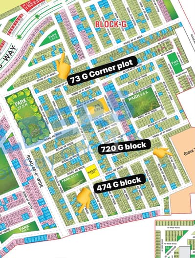 Plot No# 474 G block Near to plot park Between the house