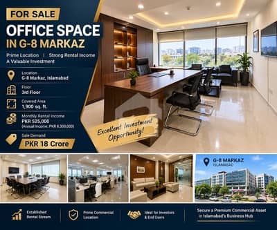 Office for Sale in G-8 Markaz Excellent Rental Income Prime Commercial Location.