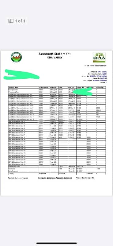 DHA valley phase 7 plots for sale