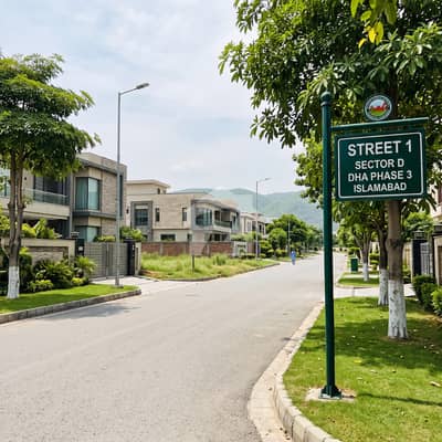 1 Kanal Prime Plot with Extra Land & Back Open in Sector D, DHA Phase 3, Islamabad