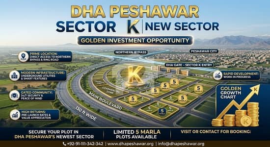 DHA PESHAWAR SECTOR K | NEW SECTOR, GOLDEN INVESTMENT OPPORTUNITY