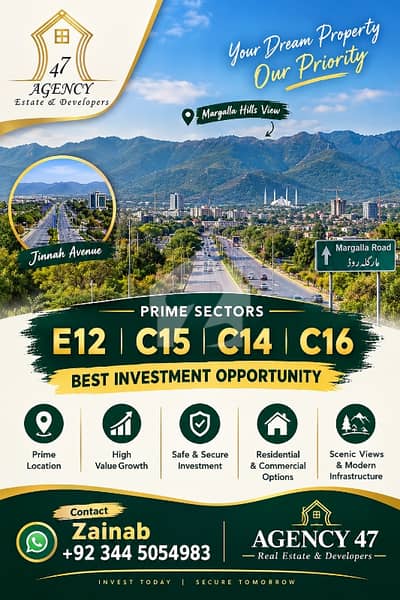 **1 Kanal Prime Plot For Sale In C-15 Islamabad Margalla Road & Mountain View Demand PKR 4.80 Crore**