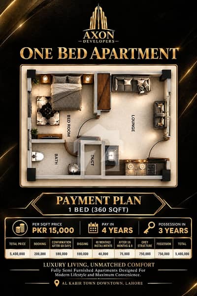 Al-Kabir Town Phase 2 Luxury 1-Bed Apartment on Easy Installments by