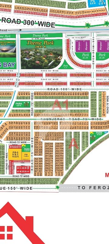 LDA city Lahore A block one kanal plot for sale back 75 ft road on ground carpeted road possession coming soon near main ferozpur road near main bussenies buy area