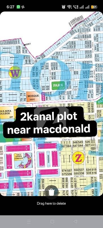 2kanal plot phase 3 near macdonald for sale in DHA Lahore.