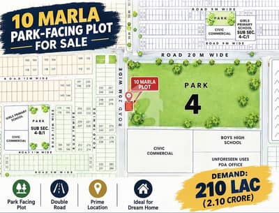 Zone 4 park face 10marla plot