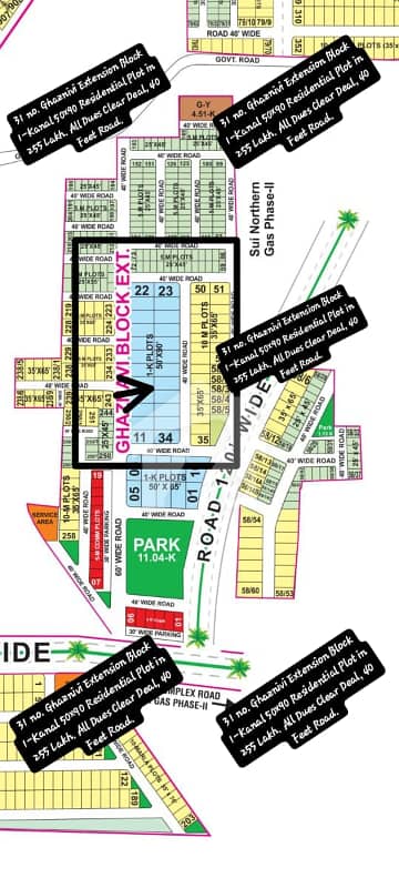 31 No. Ghaznavi Extension Block 1-Kanal (50 By 90) Residential Plot In 255 Lakh. All Dues Clear Deal, 40 Feet Road. Best Location For Constructing Your Dream House In Bahria Town Lahore