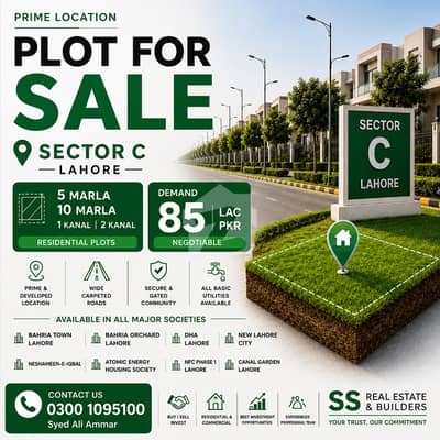 10 Marla Plot for Sale in Sector C, Lahore Prime Location