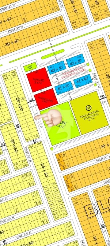 5 Marla 60 Ft Road Park Face Plot Block A Faisal Hills For Sale