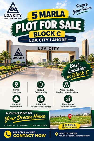 5 Marla Prime Plot for Sale Block C, LDA City