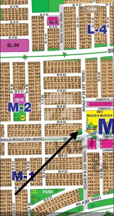 DHA Multan Sector M 1 Kanal Corner Residential Plot Near To Park, Masjid And Commercial.
