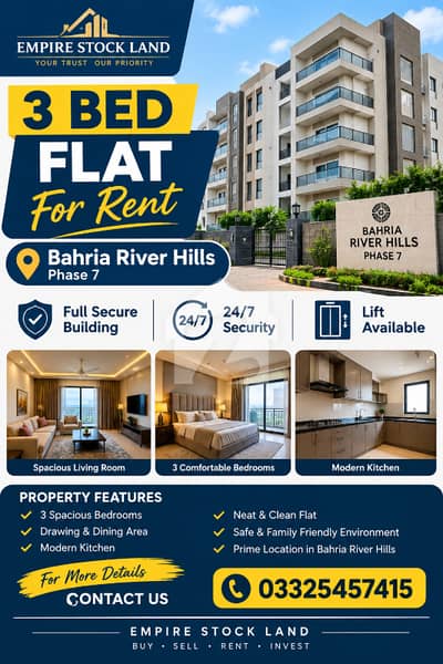 3 Bed Flat for Rent in Bahria River Hills, Phase 7, Rawalpindi