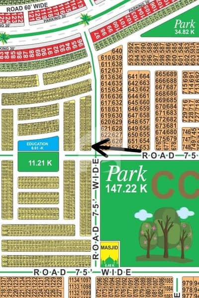 CC BLOCK 5 MARLA PLOT AVAILABLE AT 75FT ROAD