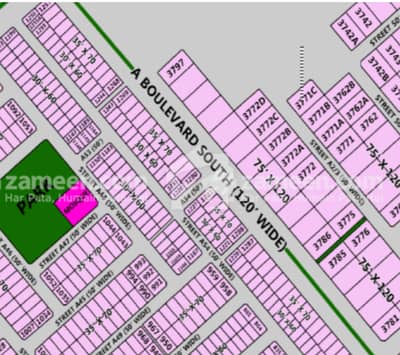 Solid Land - Sun Face 10M Plot No. 1292 on Main Boulevard | A-Block, Gulberg Residencia (Developed + Possession)