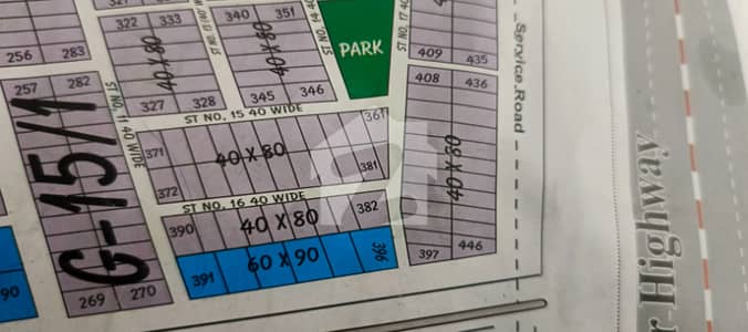 12 Marla ( 40* 80 ) Residential Pot For Sale in G-15/1 Islamabad