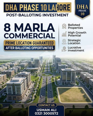 8 Marla Commercial File for Sale in DHA Phase 10 Lahore Prime Balloting Opportunity