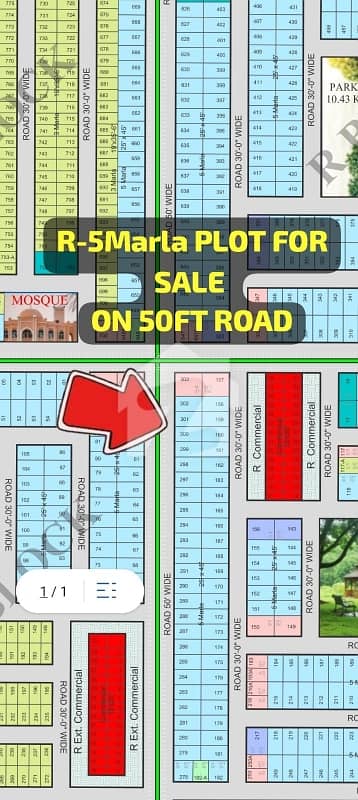 5 Marla On 50ft Road Plot.
