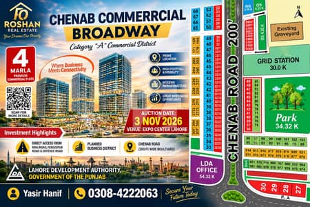1 Kanal Corner+Facing Park Plot for Sale