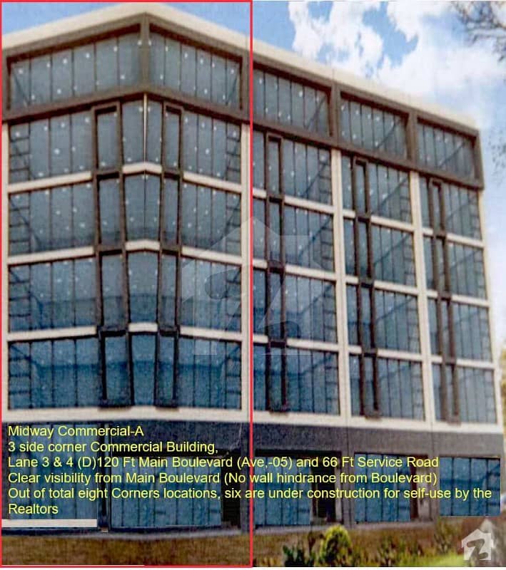 Booking Midway Comm A 3 Side Corner Comm Building 120 Ft Main Boulevard Ave 05 And 66 Ft Service Road Clear Visibility From Main Boulevard No Wall Hindrance From Boulevard Booking Midway Comm A 3 Side Corner Comm Building 120 Ft Main Boulevard Ave 05 And 66 Ft Service Road Clear Visibility From Main Boulevard No Wall Hindrance From Boulevard