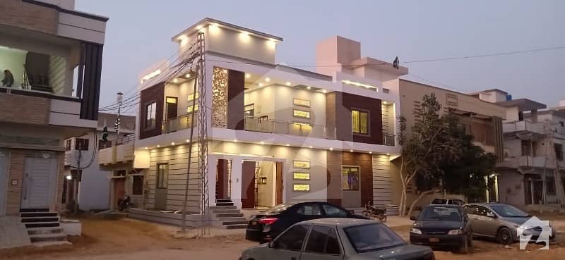 120 Sq Yards Corner West Open Brand New Ultra Luxury Modern Double Storey Bungalow Is Available For Sale In Block 3 Saadi Town